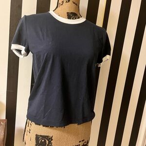 American Apparel Navy and White Ringer Tee
